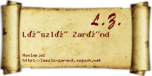 László Zaránd névjegykártya